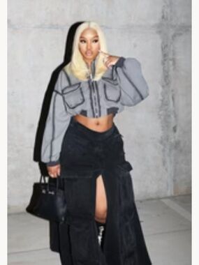 Fashion Nova Olive Green and Black Bomber Jacket